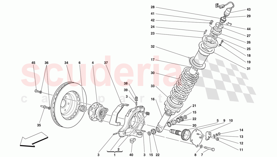 FRONT SUSPENSION - SHOCK ABSORBER AND BRAKE DISC of Ferrari Ferrari 456 GT/GTA