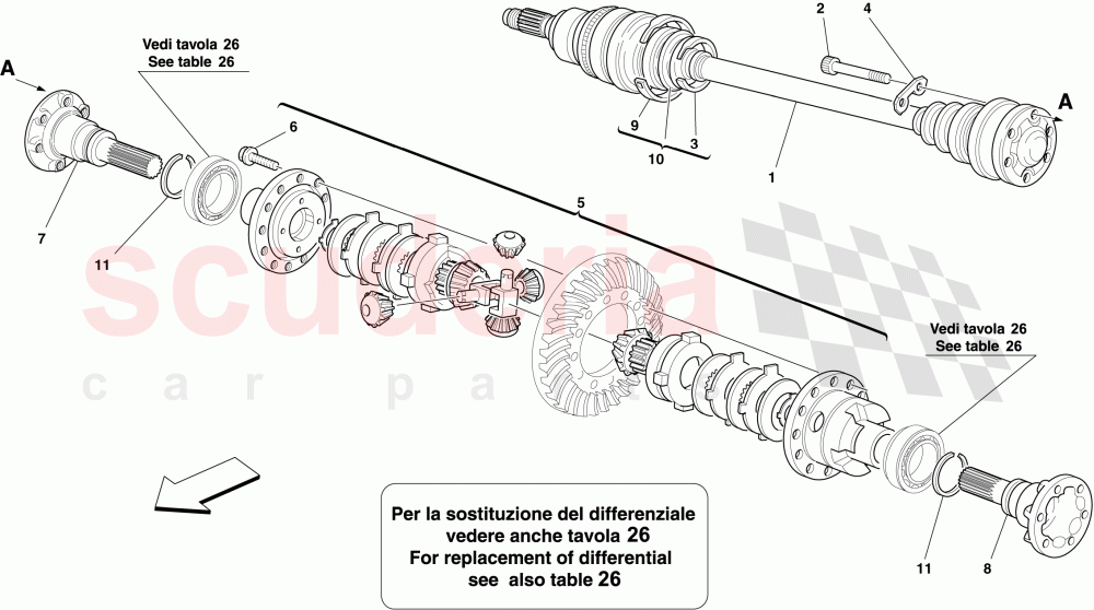 DIFFERENTIAL AND AXLE SHAFT of Ferrari Ferrari 599 GTB Fiorano