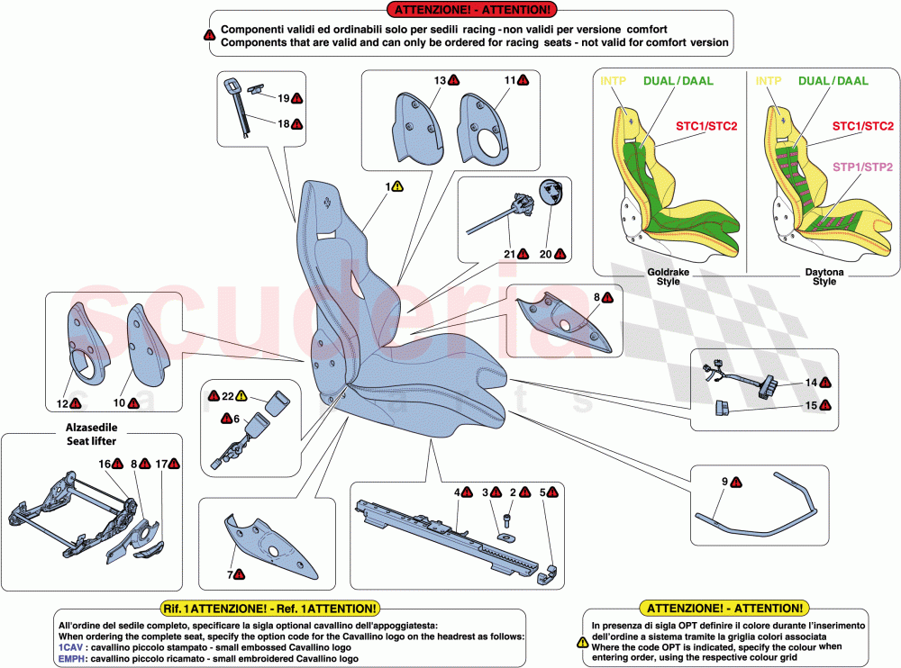 RACING SEAT of Ferrari Ferrari 488 Spider