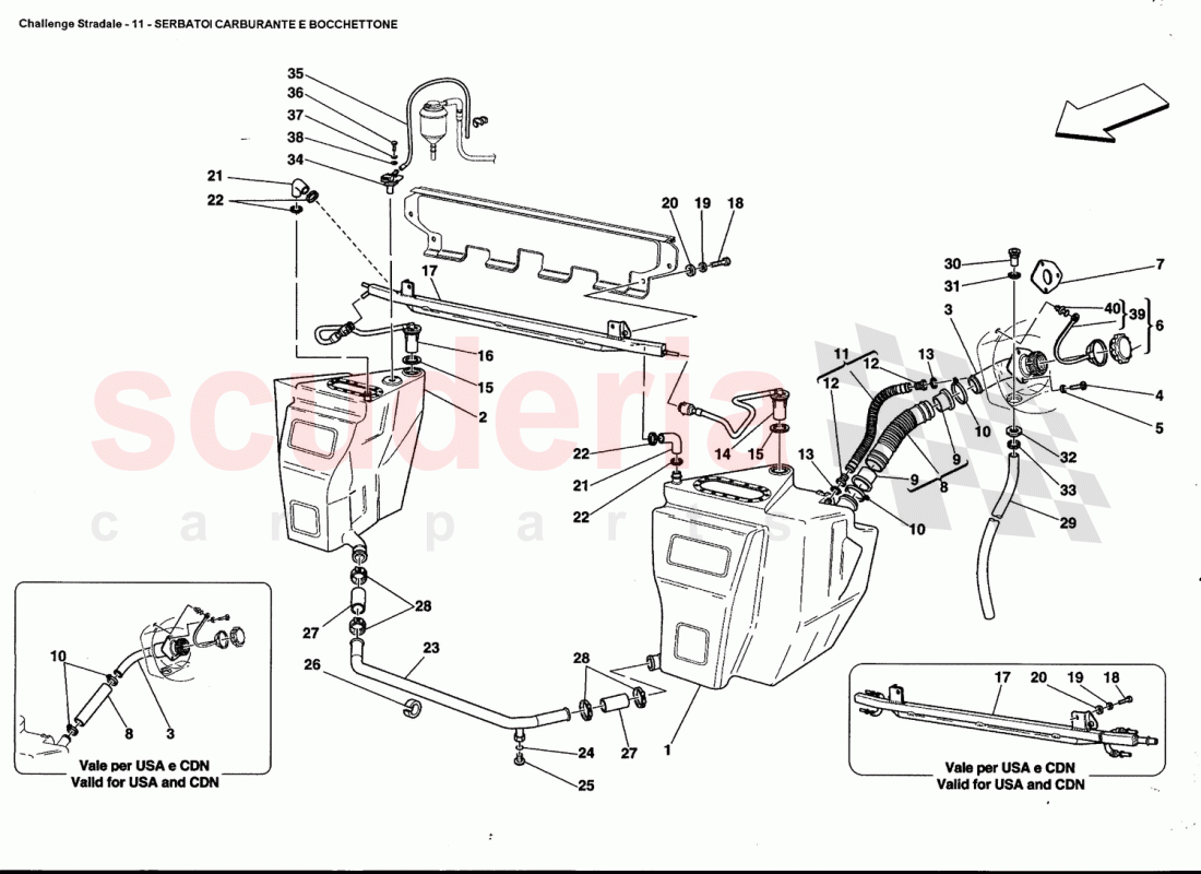 FUEL TANKS AND UNION of Ferrari Ferrari 360 Challenge Stradale