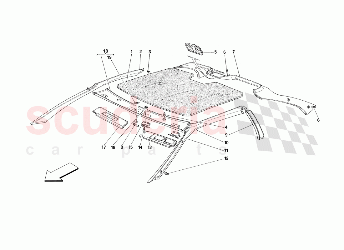 Roof Trims - Valid for TB of Ferrari Ferrari 348 TB (1993)