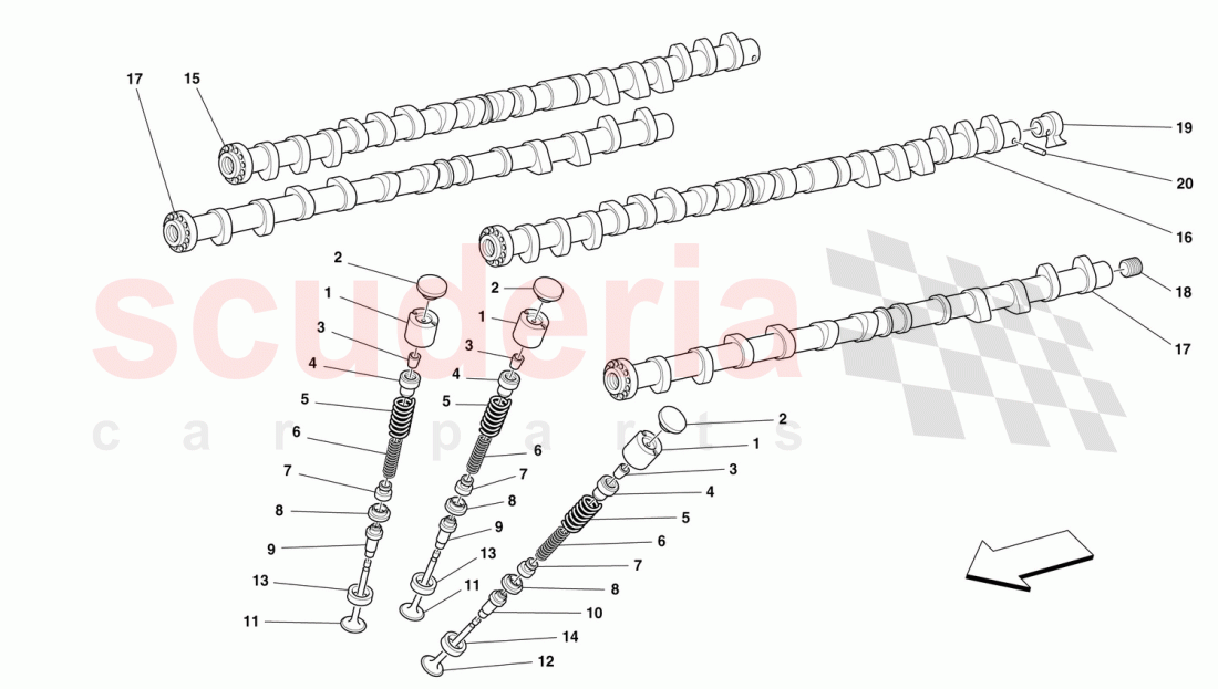 TIMING - TAPPETS AND SHAFTS of Ferrari Ferrari F50