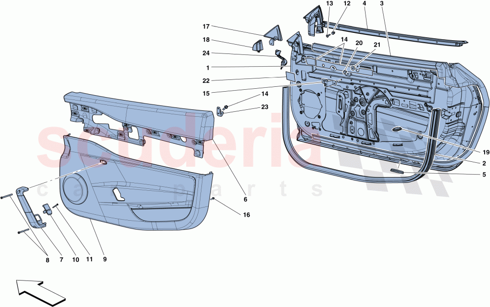 DOORS - SUBSTRUCTURE AND TRIM of Ferrari Ferrari 458 Speciale Aperta