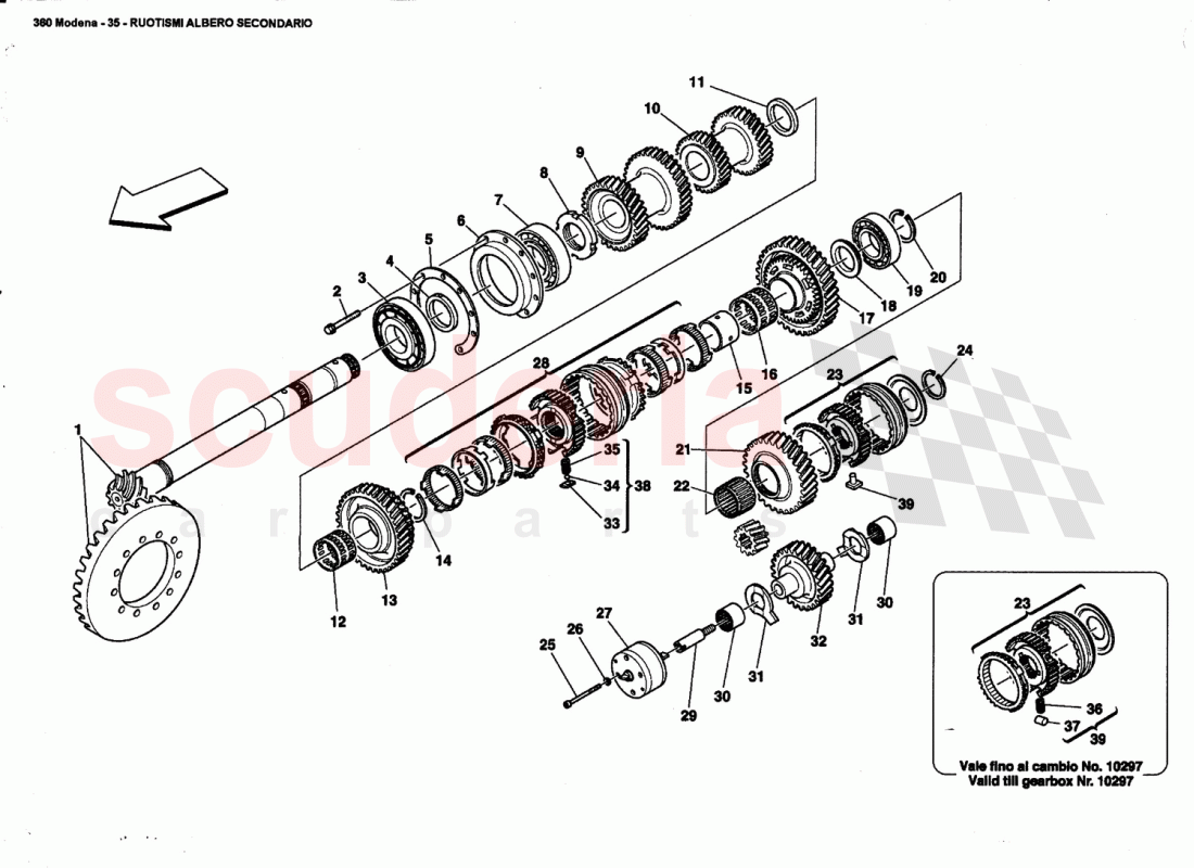 LAY SHAFT GEARS of Ferrari Ferrari 360 Modena