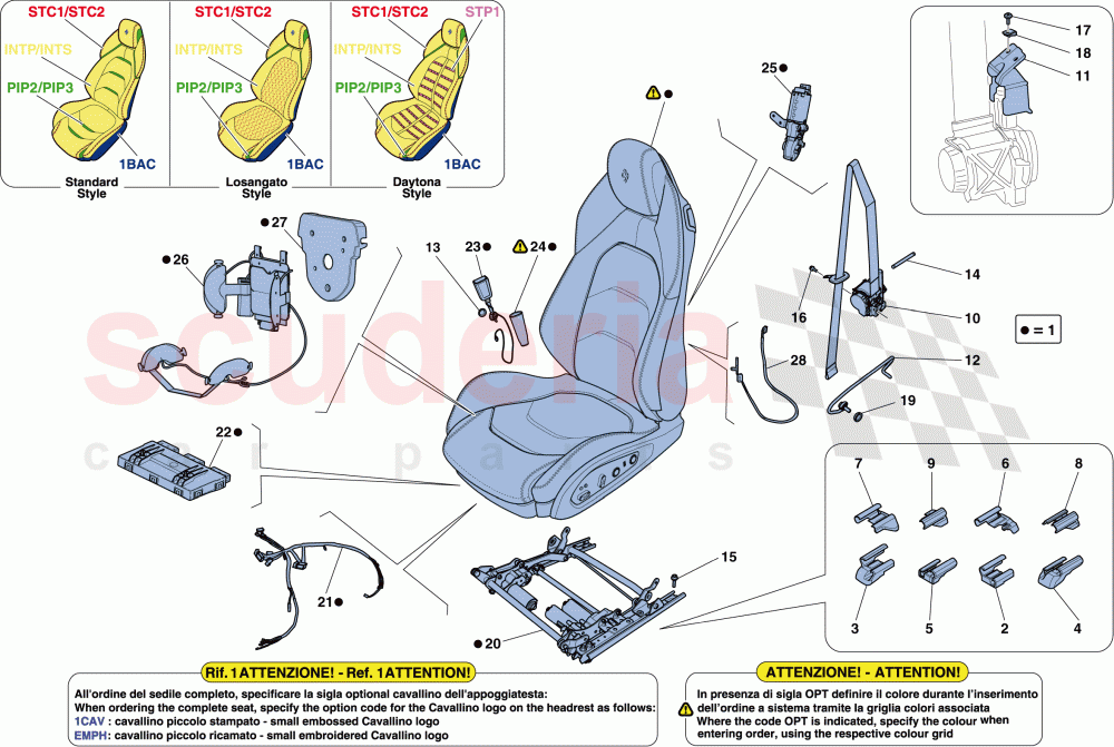 FRONT SEAT - SEAT BELTS, GUIDES AND ADJUSTMENT of Ferrari Ferrari GTC4Lusso