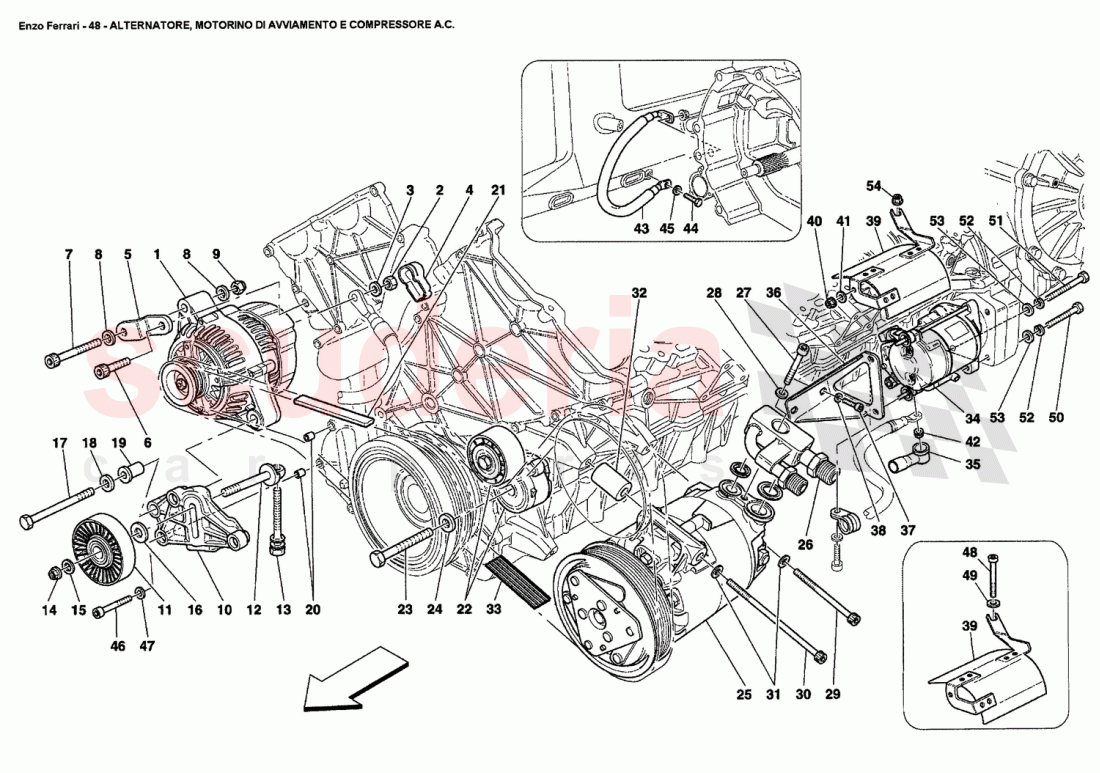 ALTERNATOR, STARTING MOTOR AND A.C. COMPRESSOR of Ferrari Ferrari Enzo