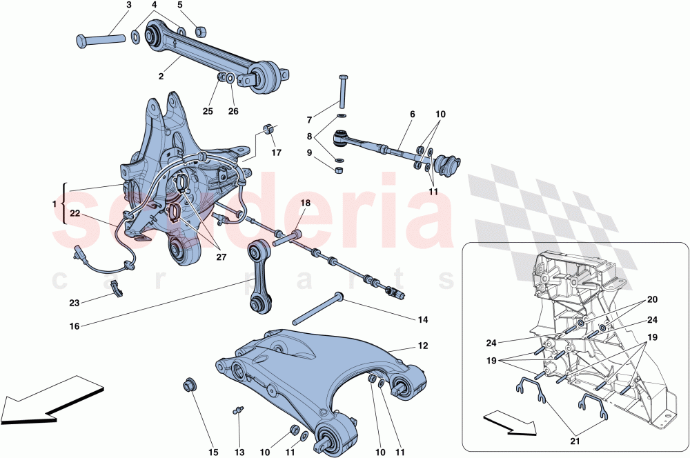 REAR SUSPENSION - ARMS of Ferrari Ferrari 458 Speciale Aperta