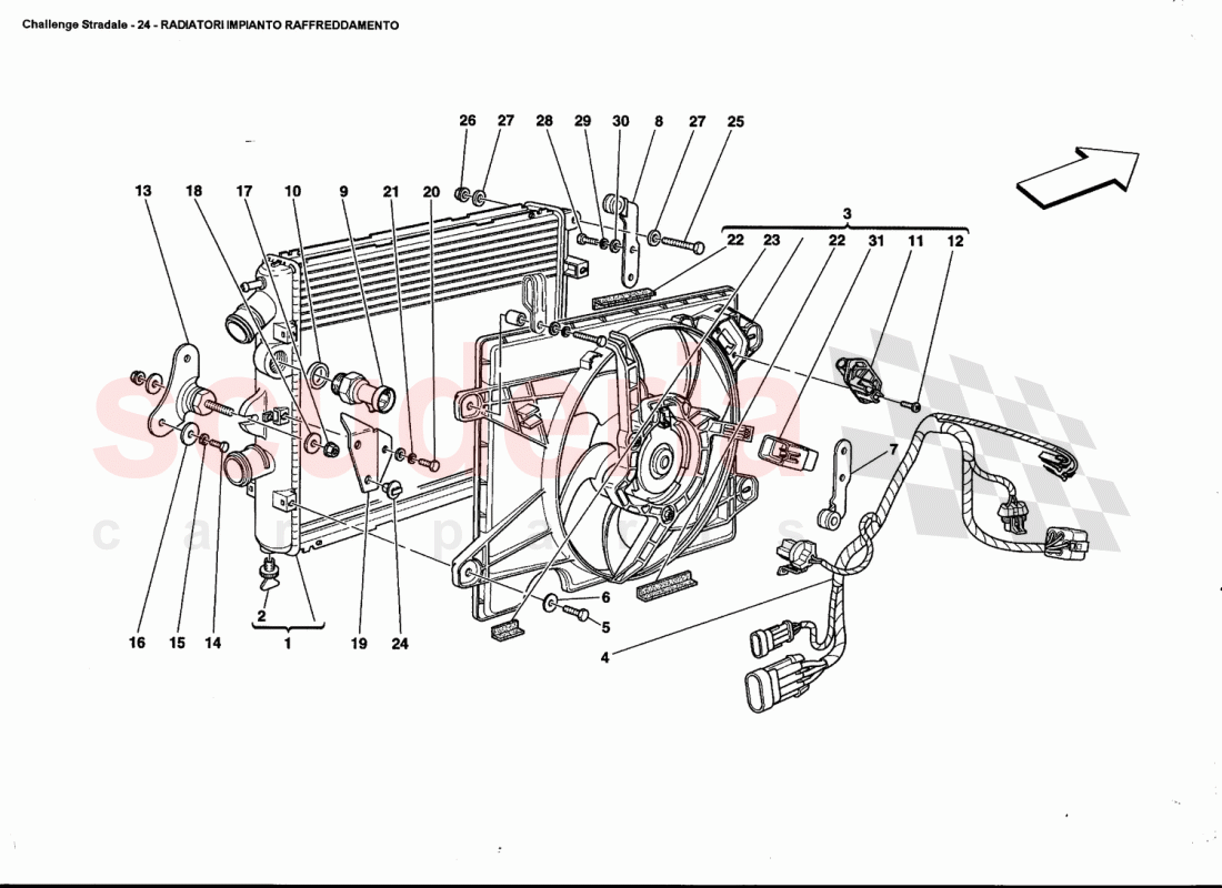 COOLING SYSTEM RADIATORS of Ferrari Ferrari 360 Challenge Stradale