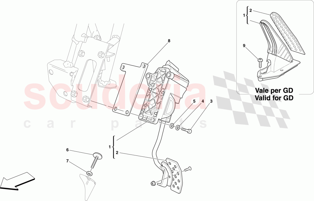 ELECTRONIC ACCELERATOR PEDAL of Ferrari Ferrari 612 Sessanta