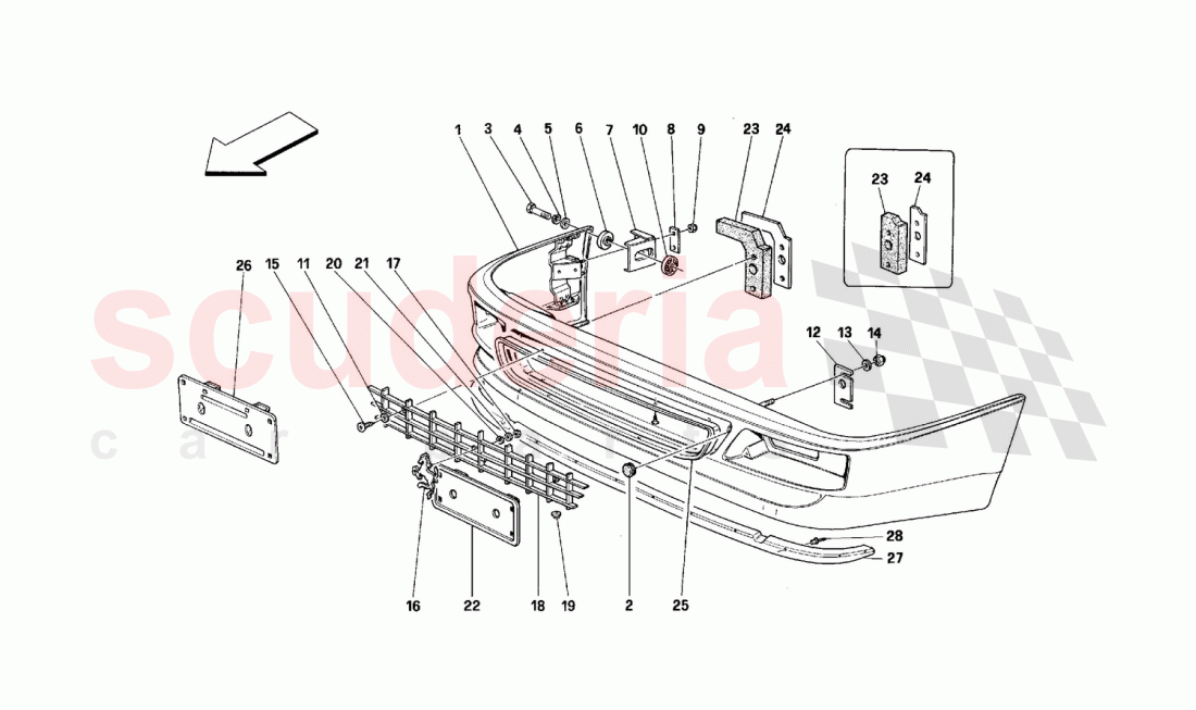 FRONT BUMPER of Ferrari Ferrari 348 (2.7 Motronic)