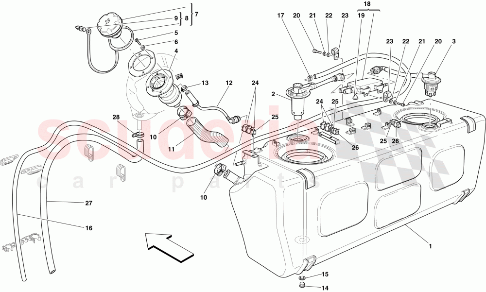 FUEL TANK - FILLER NECK AND PIPES of Ferrari Ferrari 612 Scaglietti