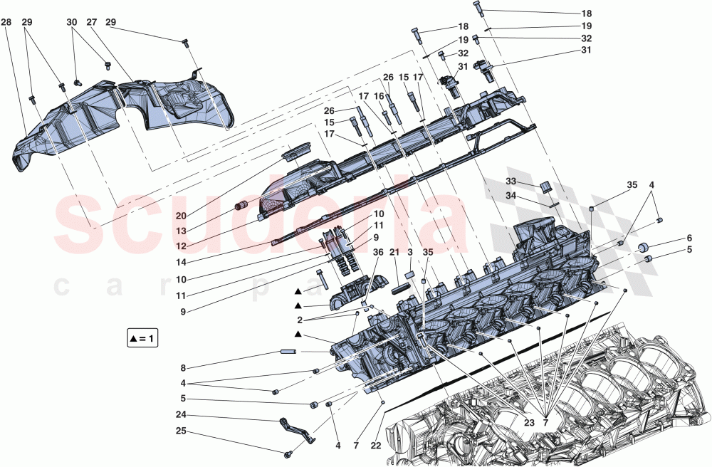 RIGHT HAND CYLINDER HEAD of Ferrari Ferrari LaFerrari Aperta