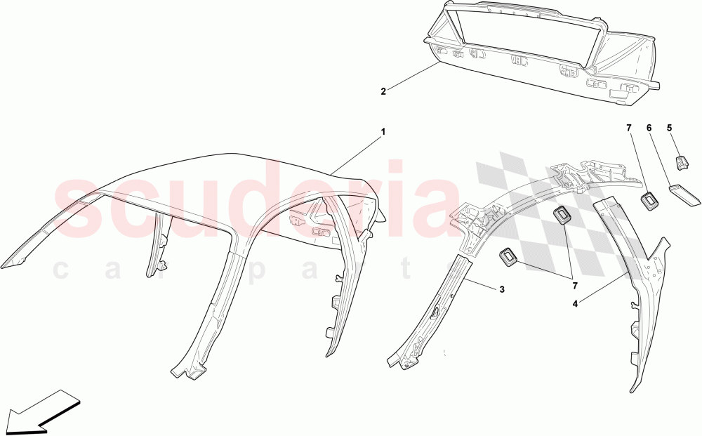 ROOF - STRUCTURE -Not for Spider 16M- of Ferrari Ferrari 430 Scuderia Spider 16M