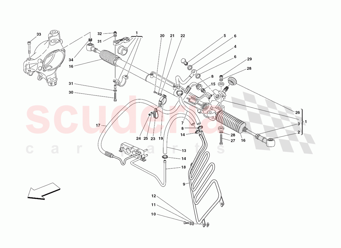 Hydraulic Steering Box and Serpentine of Ferrari Ferrari 430 Challenge (2006)