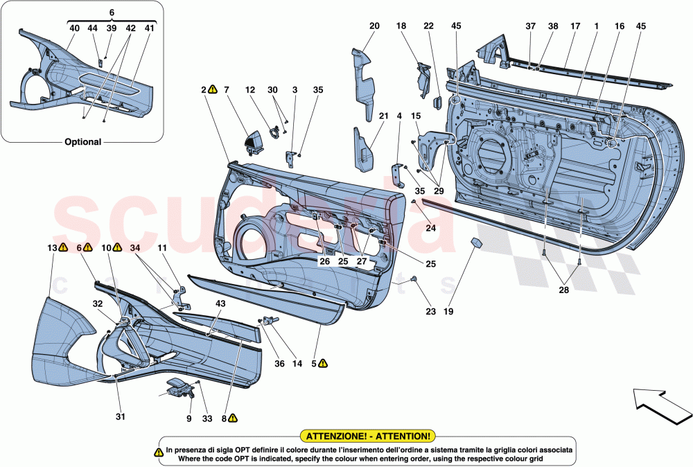 DOORS - SUBSTRUCTURE AND TRIM of Ferrari Ferrari 812 Superfast/GTS