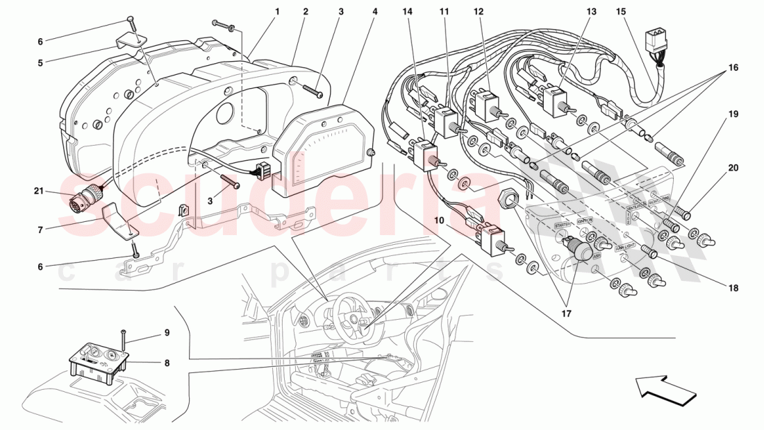 DASHBOARD INSTRUMENTS of Ferrari Ferrari 360 Challenge (2000)