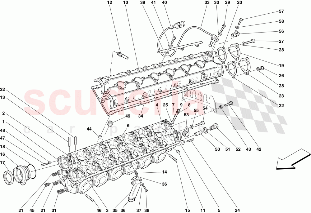 LEFT HAND CYLINDER HEAD of Ferrari Ferrari 612 Sessanta