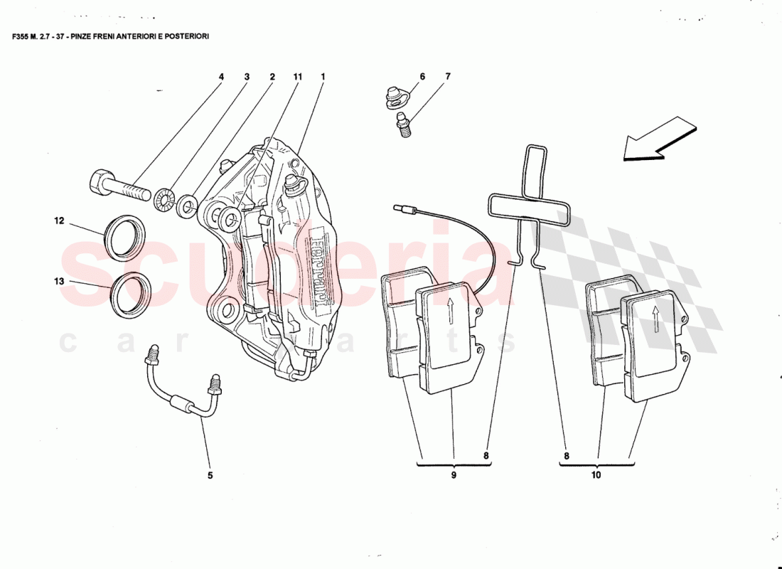 CALIPERS FOR FRONT ANO REAR BRAKES of Ferrari Ferrari 355 (2.7 Motronic)