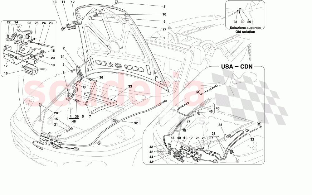 FRONT LID AND OPENING MECHANISM of Ferrari Ferrari 430 Spider