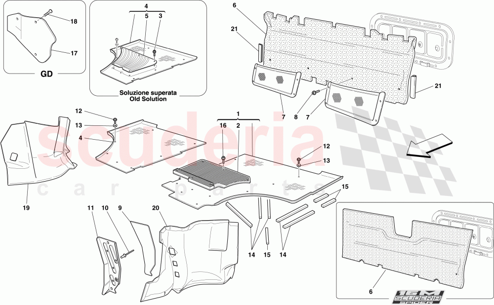 PASSENGER COMPARTMENT MATS of Ferrari Ferrari 430 Scuderia Spider 16M