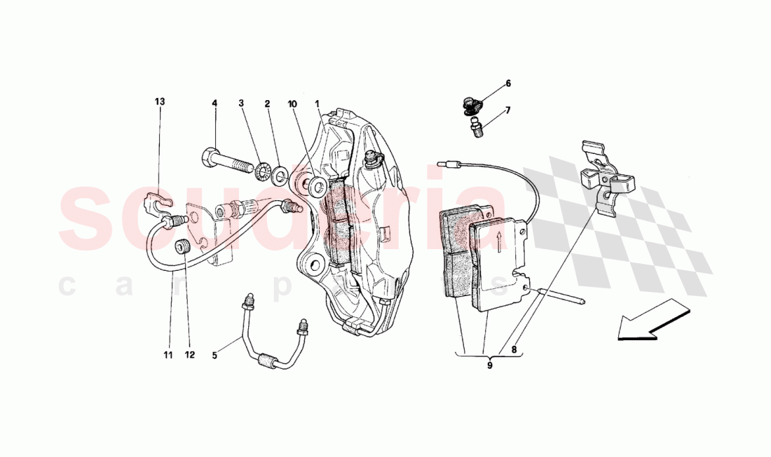 Front brakes calipers of Ferrari Ferrari 512 TR