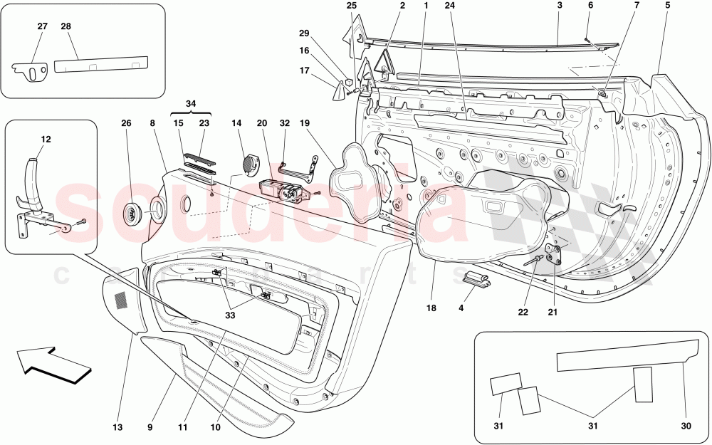 FRONT DOORS: TRIM of Ferrari Ferrari California (2012-2014)