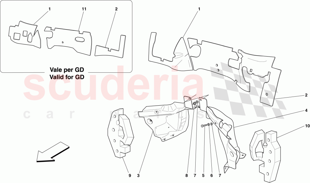 ENGINE COMPARTMENT FIREWALL INSULATION of Ferrari Ferrari 599 GTB Fiorano