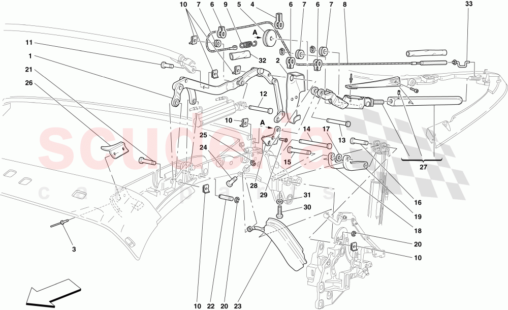 ROOF KINEMATICS - UPPER PART of Ferrari Ferrari 430 Spider