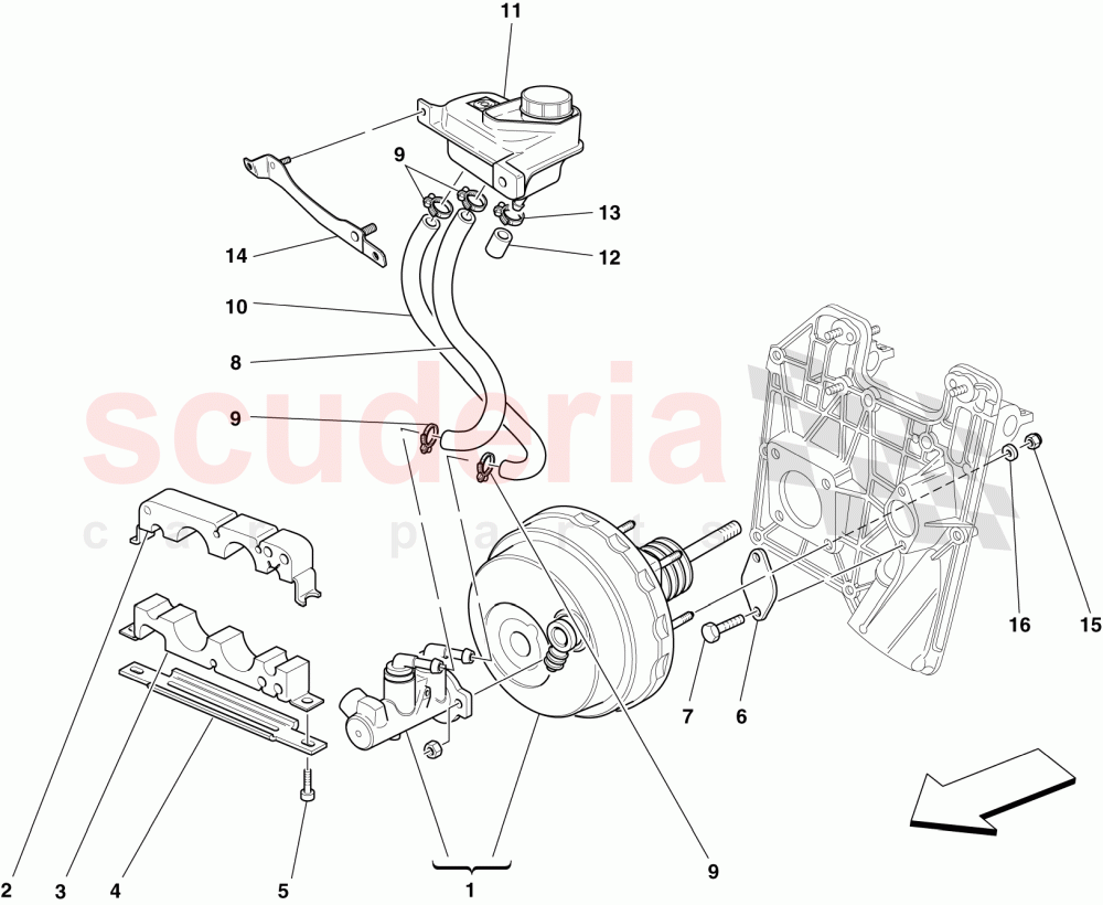 HYDRAULIC BRAKE AND CLUTCH CONTROLS of Ferrari Ferrari 430 Scuderia Spider 16M