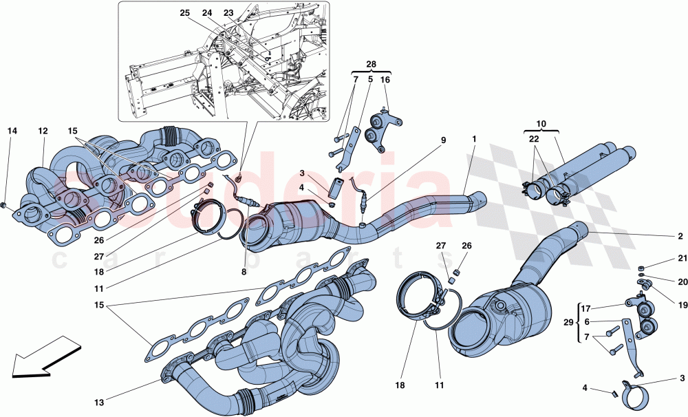 PRE-CATALYTIC CONVERTERS AND CATALYTIC CONVERTERS of Ferrari Ferrari F12 Berlinetta