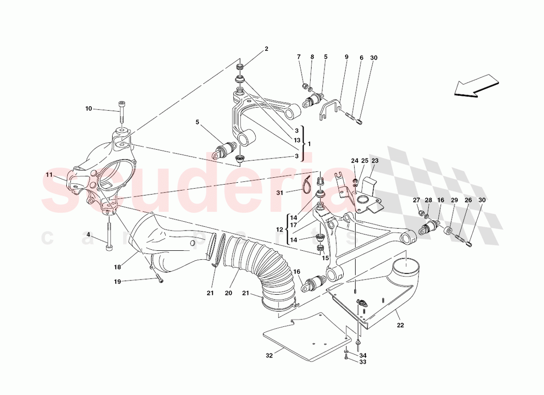 Front Suspension - wishbones of Ferrari Ferrari 430 Challenge (2006)