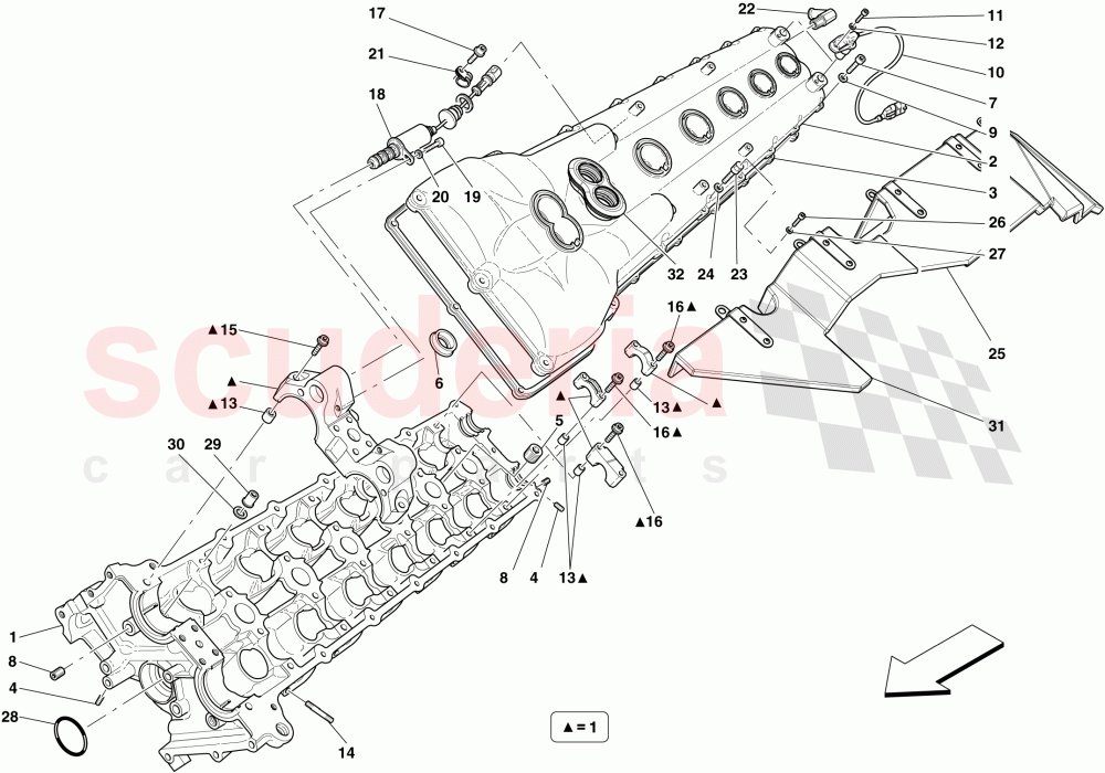 LEFT HAND CYLINDER HEAD of Ferrari Ferrari 599 SA Aperta