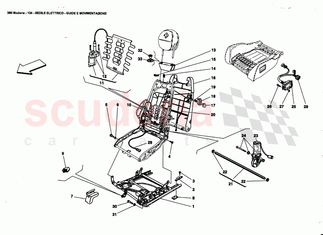 ELECTRICAL SEAT - GUIDE AND MOVEMENT of Ferrari Ferrari 360 Modena