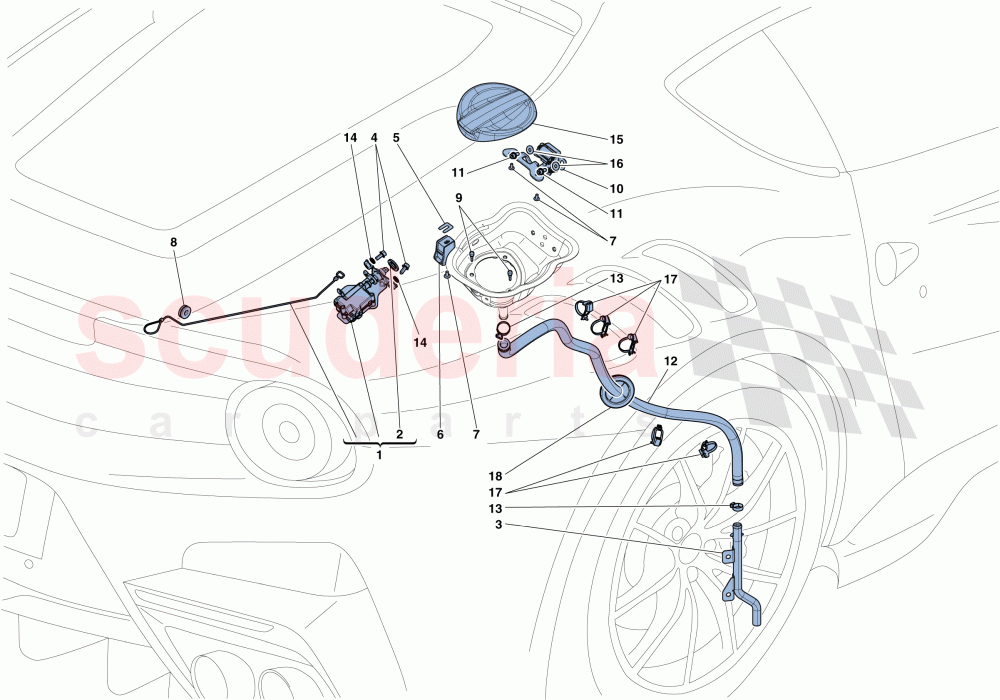 FUEL FILLER FLAP AND CONTROLS of Ferrari Ferrari F12 TDF