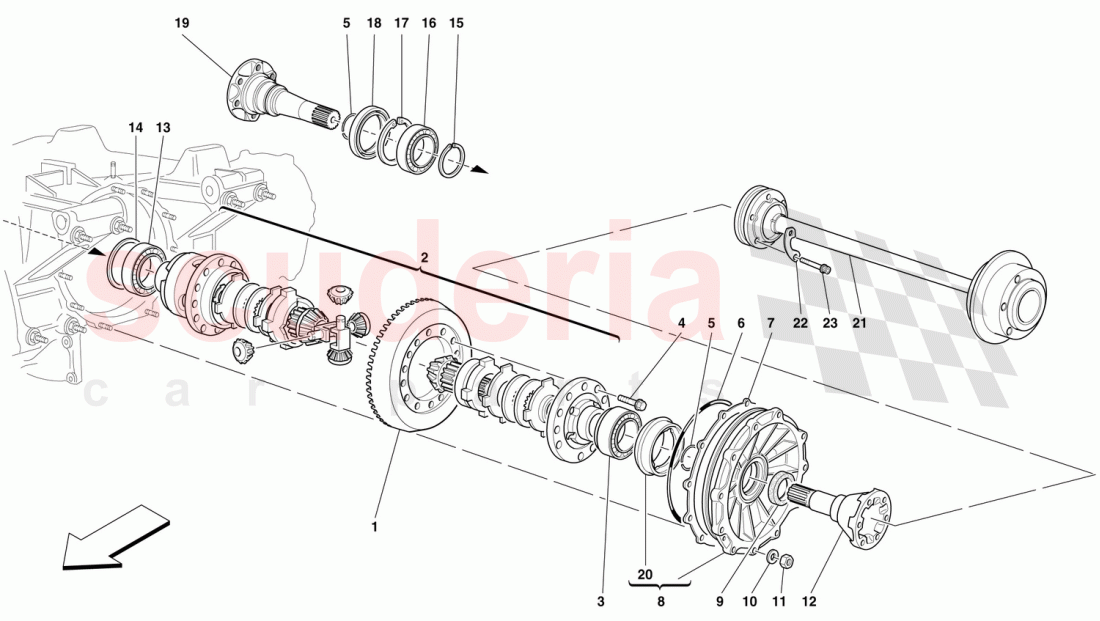 DIFFERENTIAL AND AXLE SHAFT of Ferrari Ferrari F50