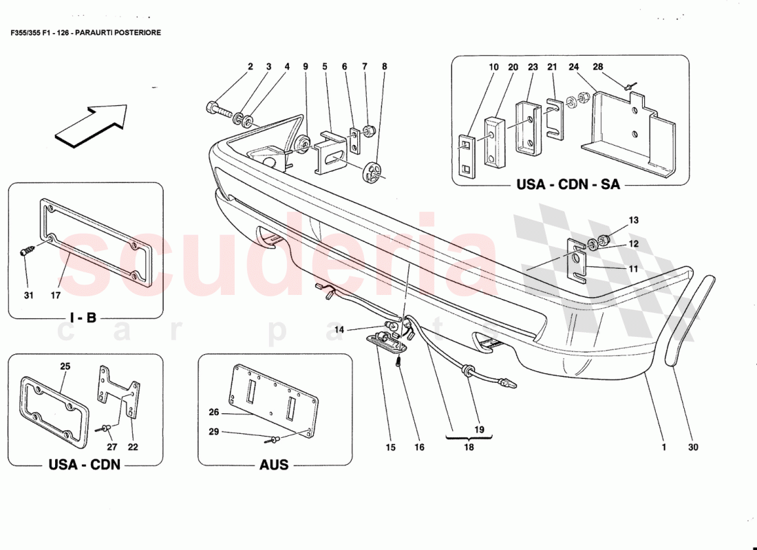 REAR BUMPER of Ferrari Ferrari 355 (5.2 Motronic)