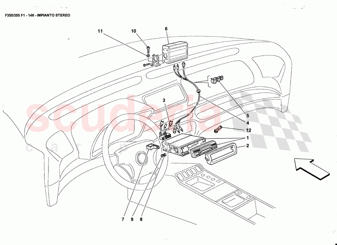 STEREO EQUIPMENT of Ferrari Ferrari 355 (5.2 Motronic)