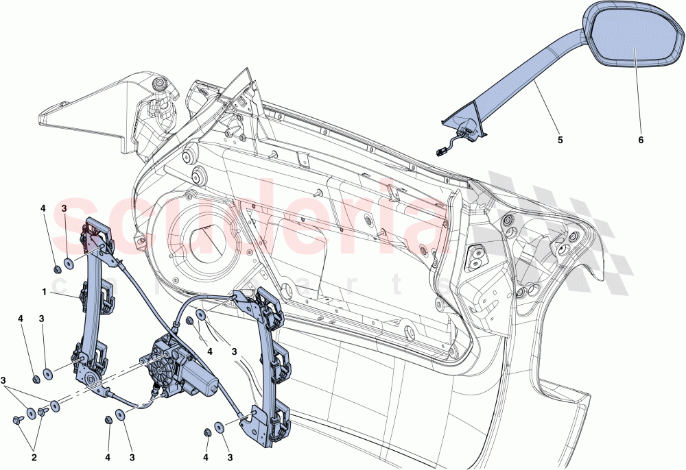 DOORS - POWER WINDOW AND REAR VIEW MIRROR of Ferrari Ferrari LaFerrari Aperta