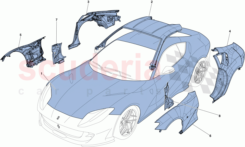 BODYSHELL - EXTERNAL TRIM of Ferrari Ferrari 812 Superfast/GTS