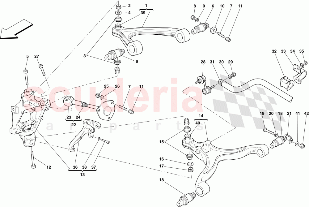 REAR SUSPENSION - ARMS AND STABILISER BAR of Ferrari Ferrari 612 Scaglietti