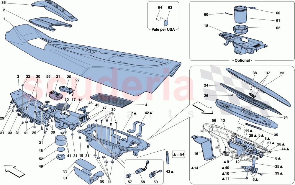 TUNNEL - SUBSTRUCTURE AND ACCESSORIES of Ferrari Ferrari F12 Berlinetta