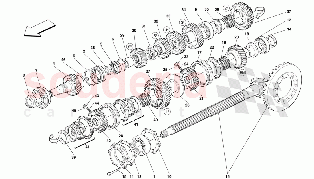 LAY SHAFT GEARS -Not for 456 GTA- of Ferrari Ferrari 456 GT/GTA