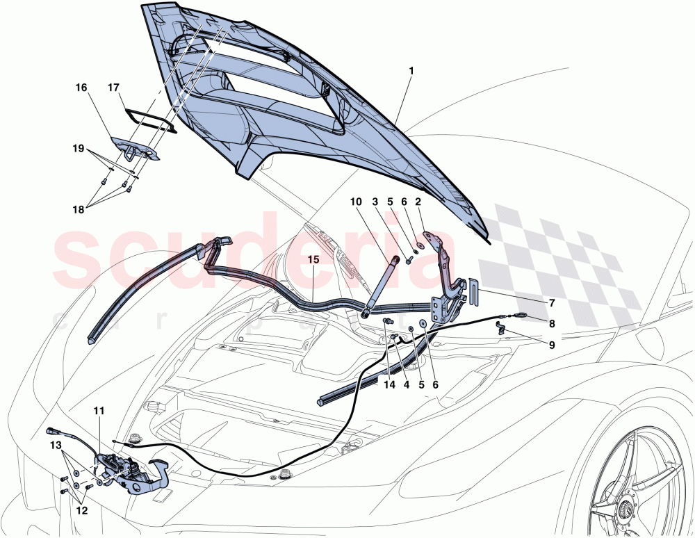 FRONT LID AND RELEASE MECHANISM of Ferrari Ferrari LaFerrari Aperta