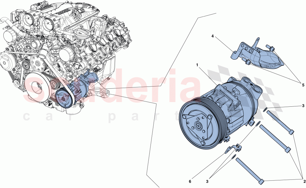 AC SYSTEM COMPRESSOR of Ferrari Ferrari GTC4Lusso T