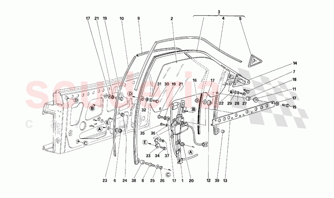 Door - Power window of Ferrari Ferrari 512 M