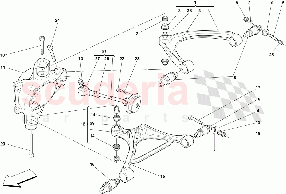 REAR SUSPENSION - ARMS of Ferrari Ferrari 430 Scuderia