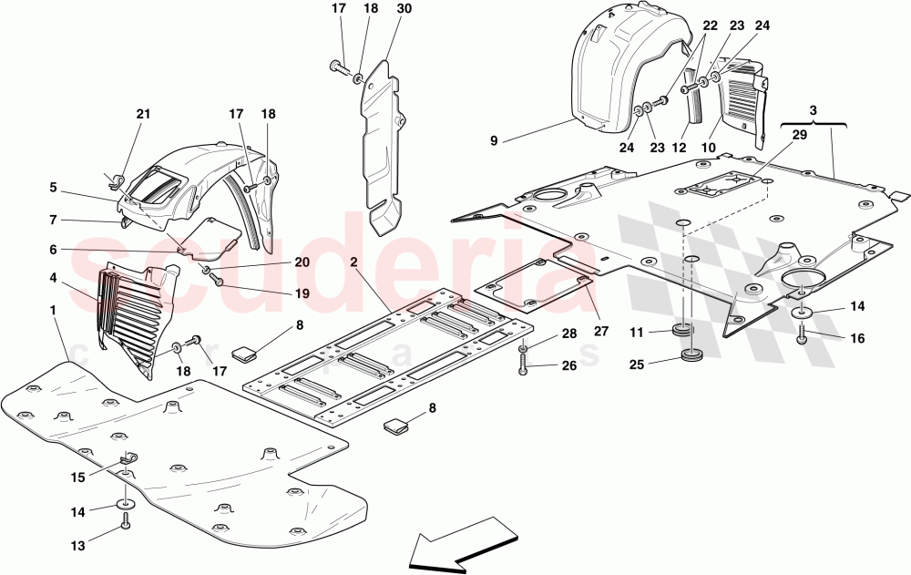 FLAT UNDERTRAY AND WHEELHOUSES of Ferrari Ferrari 430 Scuderia Spider 16M