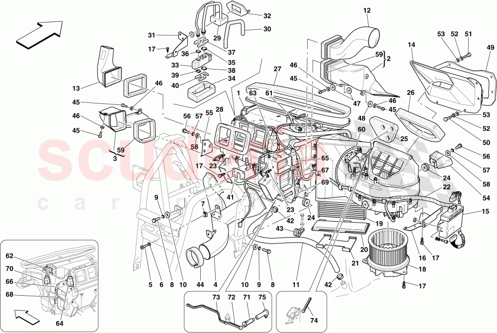 EVAPORATOR UNIT AND CONTROLS of Ferrari Ferrari 612 Sessanta