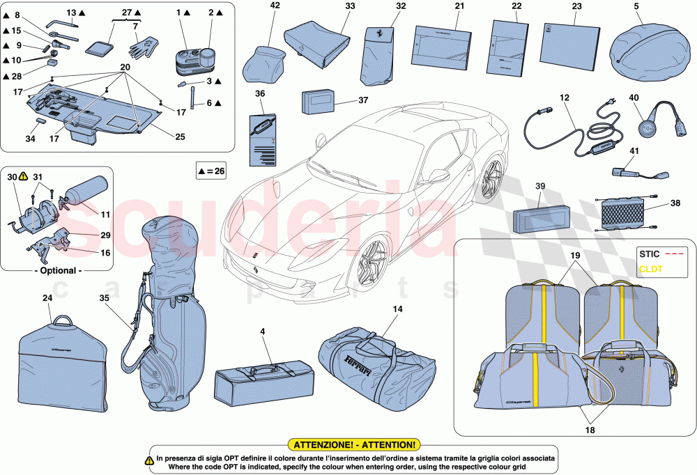 TOOLS AND ACCESSORIES PROVIDED WITH VEHICLE of Ferrari Ferrari 812 Superfast/GTS