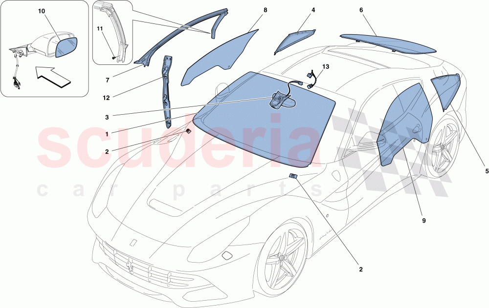 SCREENS, WINDOWS AND SEALS of Ferrari Ferrari F12 Berlinetta